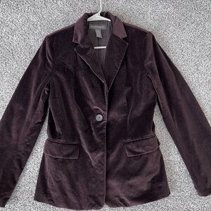 Banana Republic Women’s Chocolate Brown Velvet Single Button Blazer Size 10
